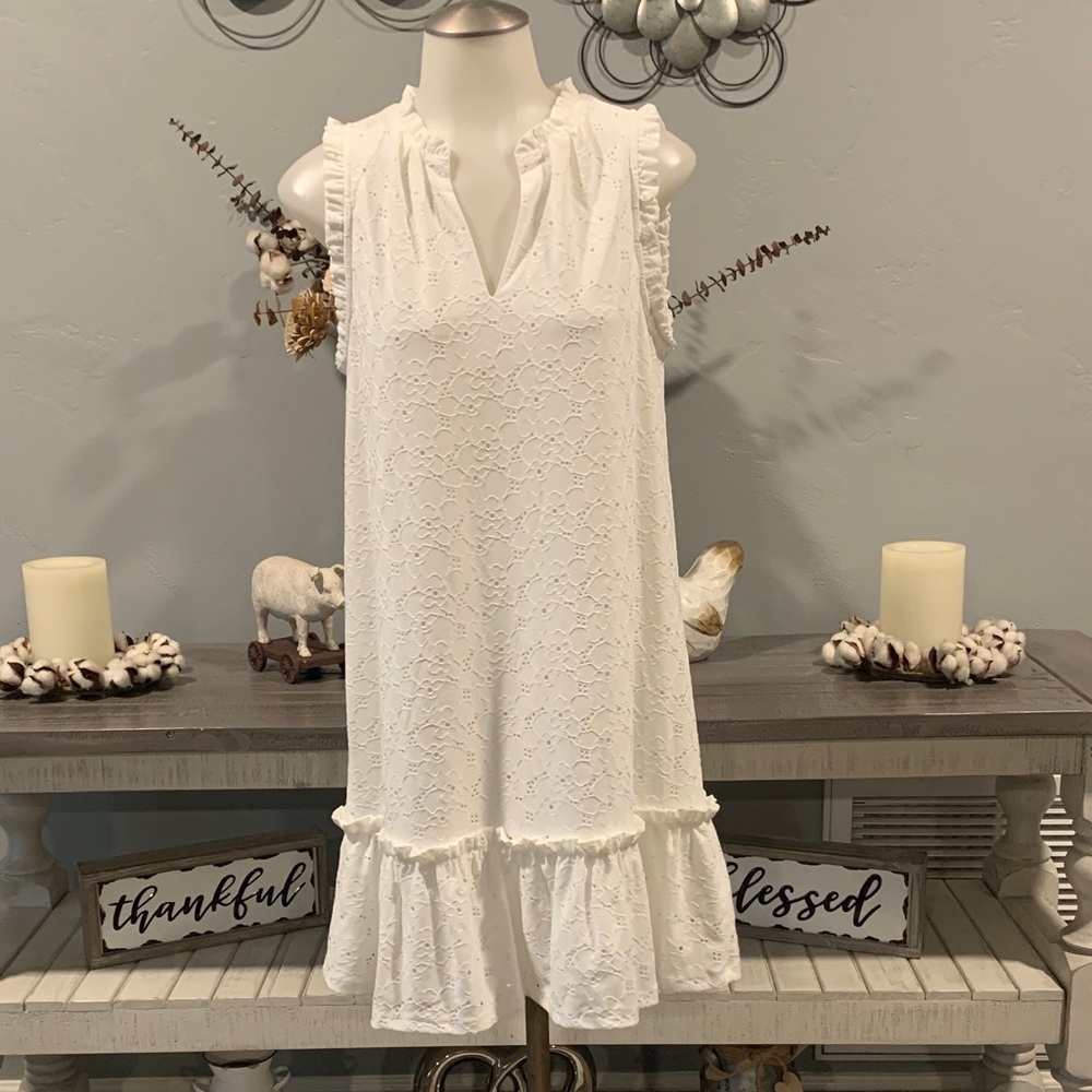 MICHAEL Michael Kors Cream Eyelet Dress - Picture 1 of 4